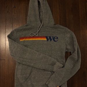 LIGHTLY WORN- Gray Aviator Nation 4-Stripe Hoodie